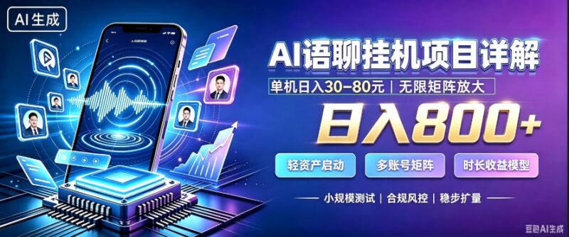 AI聊天挂G项目，日入800+，适用个人副业，支持工作室矩阵操作，放大收益-百科网