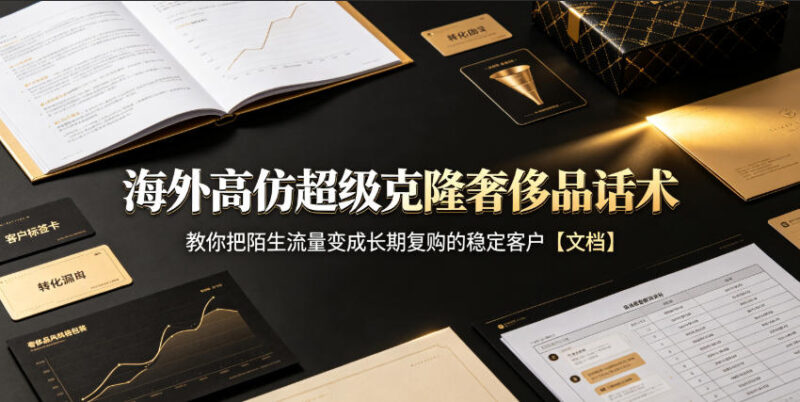 海外高仿超级克隆奢侈品话术,教你把陌生流量变成长期复购的稳定客户【文档】-百科网