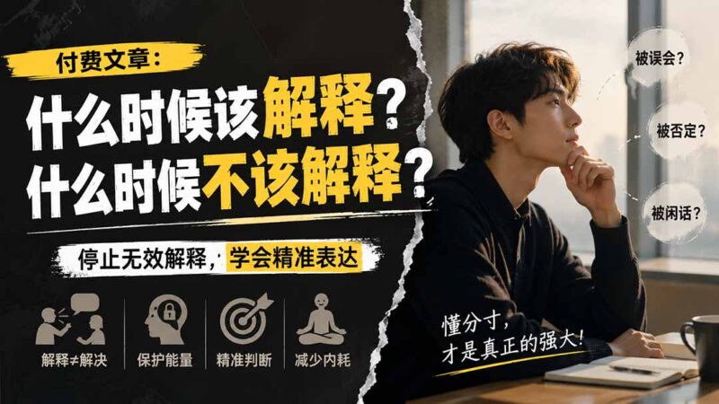 （20223期）付费文章：什么时候该解释？什么时候不该解释？-百科网