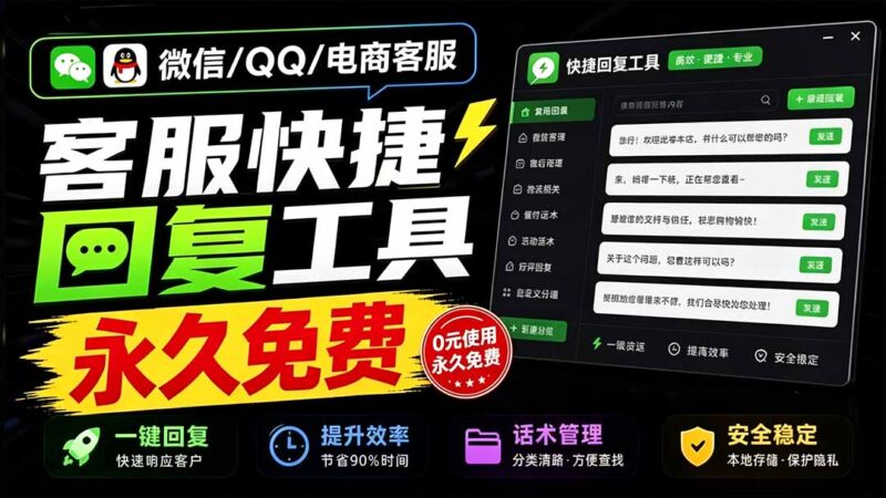 （20420期）微信/QQ/电商客服快捷回复工具，支持多平台话术库与一键发送，永久免费，使用简单！易歪歪-百科网
