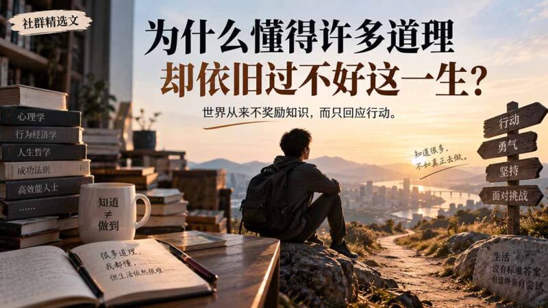 （20462期）社群精选文：为什么懂得许多道理却依旧过不好这一生？-百科网