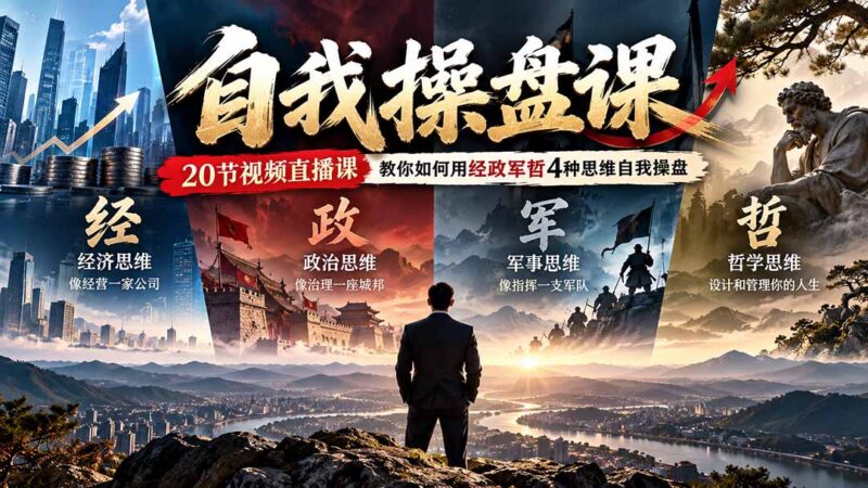 （20626期）【无水印】自我操盘课，20节视频直播课教你如何用经政军哲4种思维自我操盘（更新0924）-百科网