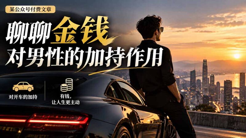 (20627期)【无水印】某公众号付费文章:聊聊金钱对男性的加持作用-百科网