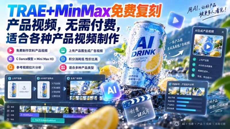(20362期)TRAE+MinMax免费复刻产品视频,无需付费,适合各种产品视频制作-百科网