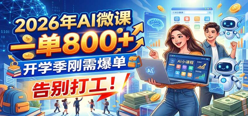 2026年AI微课，一单800+，开学季刚需爆单，告别打工！-百科网