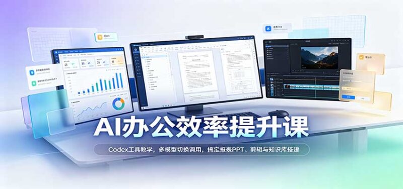 AI办公效率提升课:Codex工具教学,多模型切换调用,搞定报表PPT、剪辑与知识库搭建-百科网