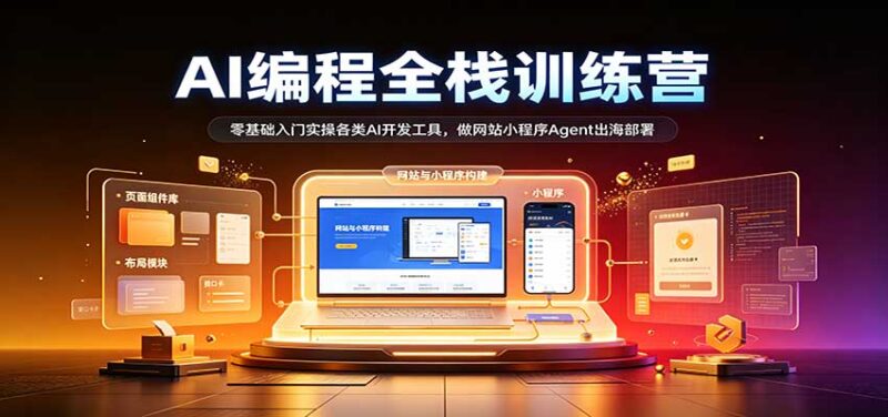 AI编程全栈训练营::零基础入门实操各类AI开发工具,做网站小程序Agent出海部署-百科网