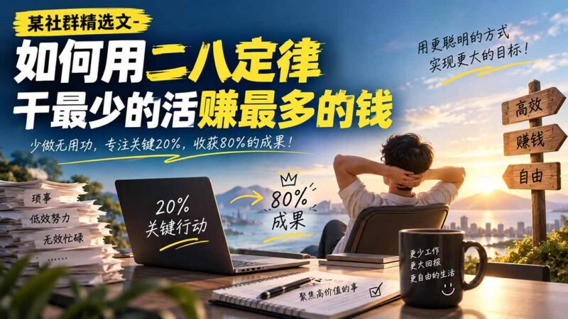 (20385期)某社群精选文-如何用二八定律干最少的活赚最多的钱-百科网