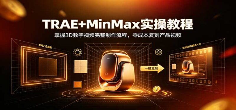 TRAE+MinMax实操教程:掌握3D数字视频完整制作流程,零成本复刻产品视频-百科网