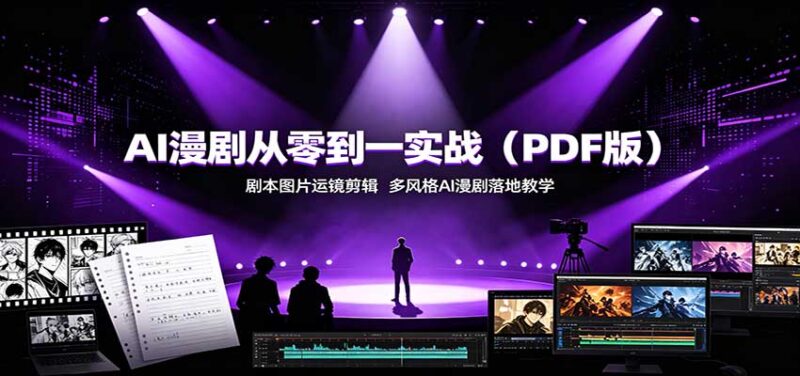 AI漫剧从零到一实战(PDF版):剧本图片运镜剪辑,多风格AI漫剧落地教学-百科网