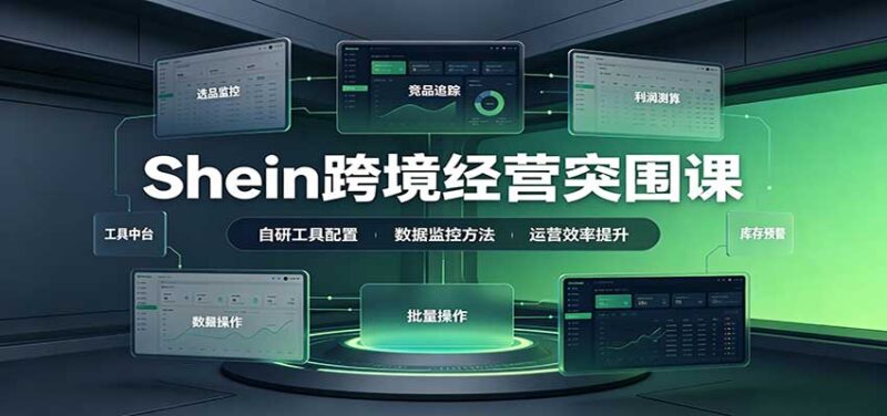 Shein跨境经营突围课:选品测品运营优化,自研工具赋能,破解单量与利润增长困境-百科网