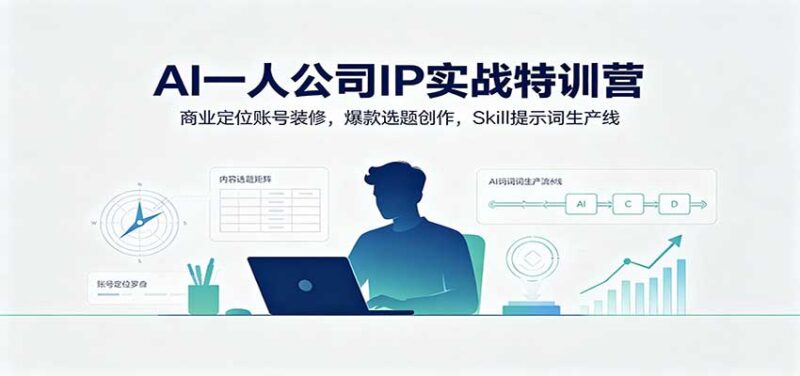 AI一人公司IP实战特训营:商业定位账号装修,爆款选题创作,Skill提示词生产线-百科网
