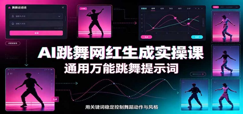 AI跳舞网红生成实操课:通用万能跳舞提示词,多模型适配,人物舞蹈视频制作全套教学-百科网