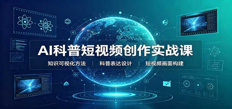 AI科普短视频创作实战课:配套要点文档,文案与视频提示词模板教学-百科网