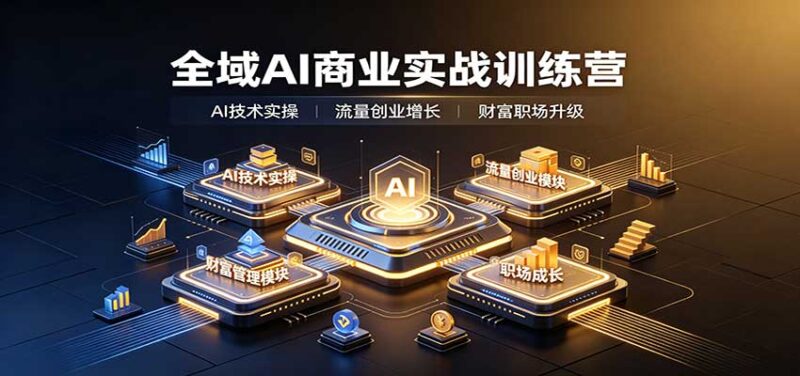 全域AI商业实战训练营：涵盖AI技术实操、流量创业、财富管理与职场成长全体系内容-百科网