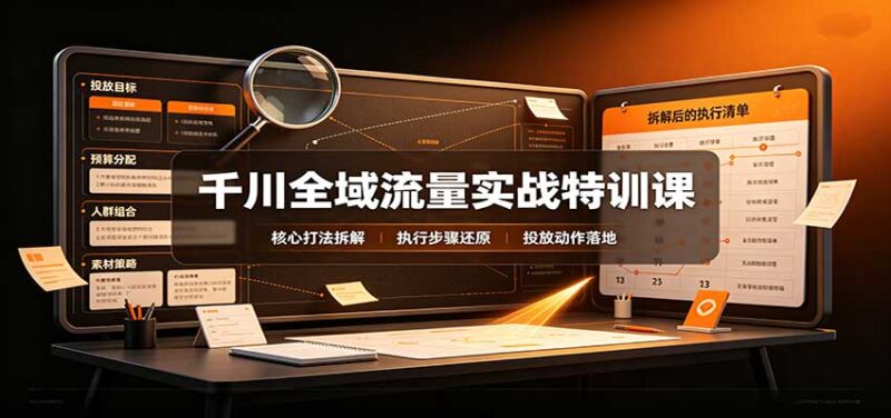 千川全域流量实战特训课:拆解全域投放实操核心打法-百科网