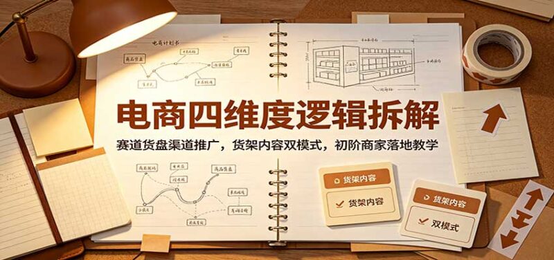 电商四维度逻辑拆解:赛道货盘渠道推广,货架内容双模式,初阶商家落地教学-百科网