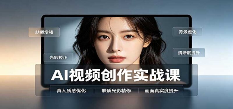 AI视频创作实战课:人物面部情绪调试,真人质感优化,提示词模板与变现方向-百科网