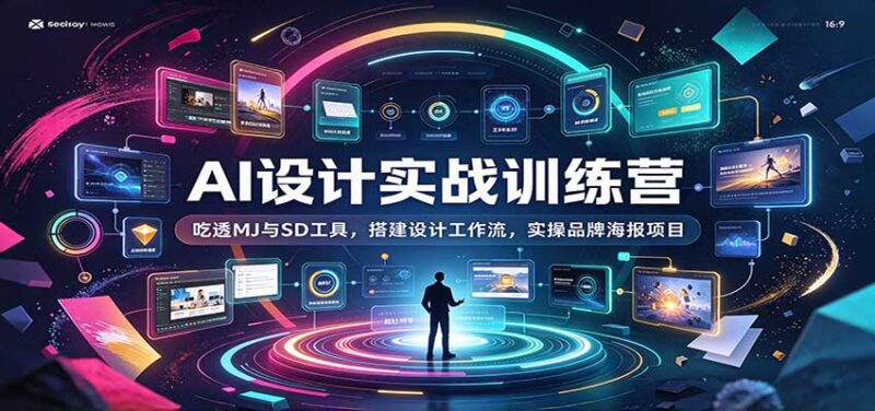 AI设计实战训练营：吃透MJ与SD工具，搭建设计工作流，实操品牌海报项目-百科网_分享创业项目_网上赚钱方法