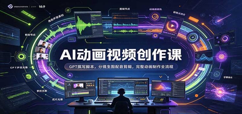 AI动画视频创作课：GPT撰写脚本，分镜生图配音剪辑，完整动画制作全流程-百科网_分享创业项目_网上赚钱方法