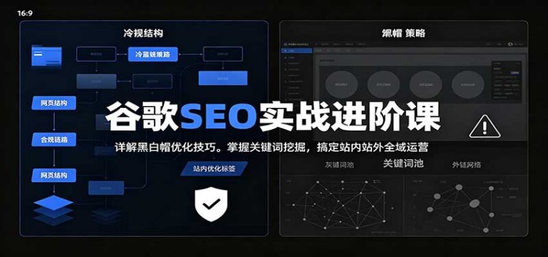 2026谷歌SEO实战进阶课:详解黑白帽优化技巧,掌握关键词挖掘,搞定站内站外全域运营-百科网