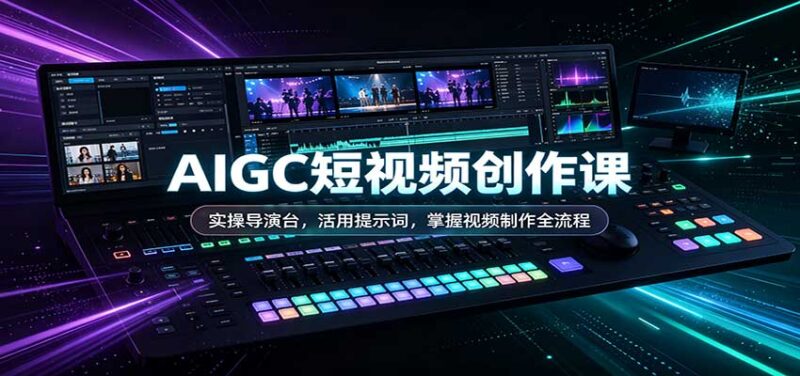 AIGC短视频创作课：实操导演台，活用提示词，掌握视频制作全流程-百科网