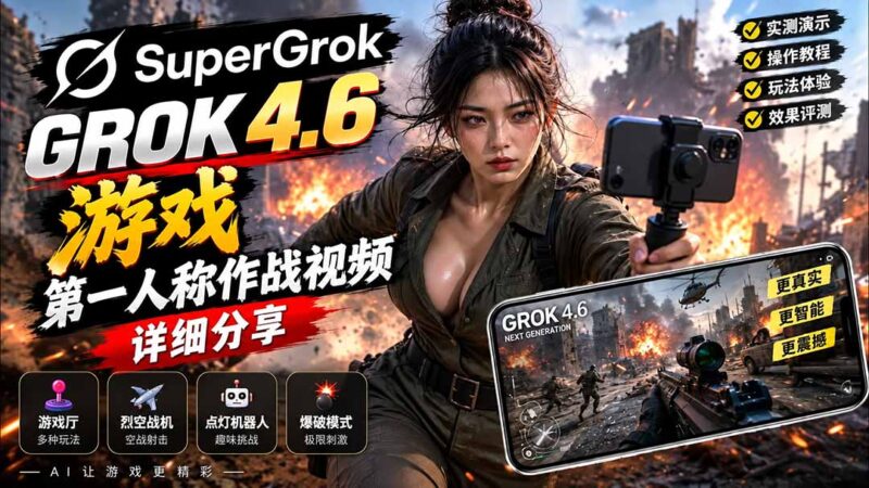 (20502期)Grok 4.6 也能做游戏?第一人称作战短片实测|玩法细致讲解-百科网