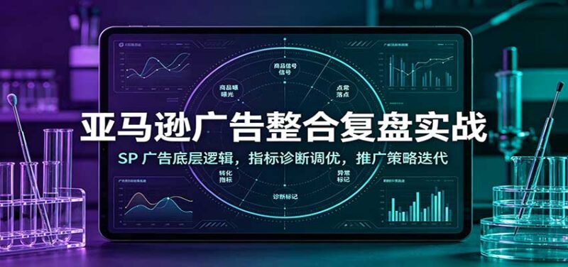 亚马逊广告整合复盘实战:SP广告底层逻辑,指标诊断调优,推广策略迭代-百科网