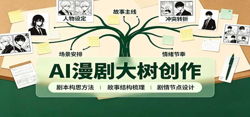 AI漫剧大树创作:剧本构思课程讲解,软件插件配置,配套工具资料完整梳理-百科网