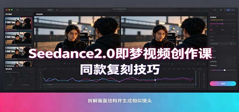 Seedance2.0即梦视频创作课:剧本式视频制作,同款复刻技巧,多行业案例落地教学-百科网