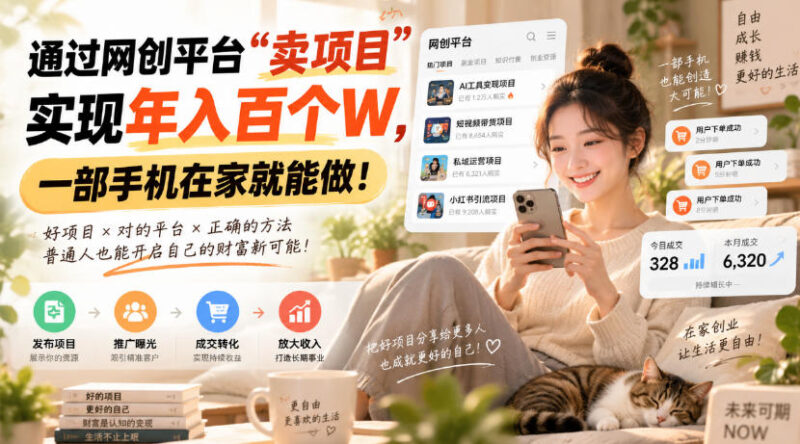 靠卖网创项目变现,一年拿下百万收益!一台手机就能操作!-百科网
