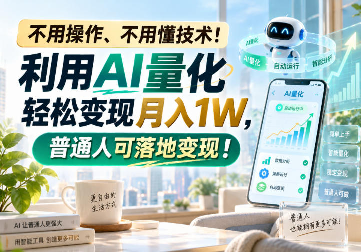 （20429期）利用AI量化轻松变现月入1W，普通人可落地变现，不用操作、不用懂技术！-百科网
