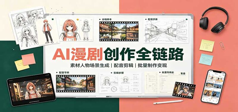 AI漫剧创作全链路：素材人物场景生成，配音剪辑，批量制作变现-百科网