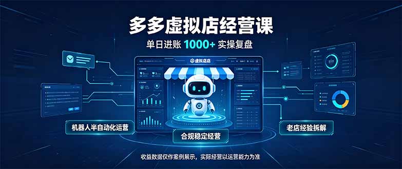 （20616期）单日进账1000+的多多虚拟店，合规稳定的老牌项目，机器人半自动化运营-百科网