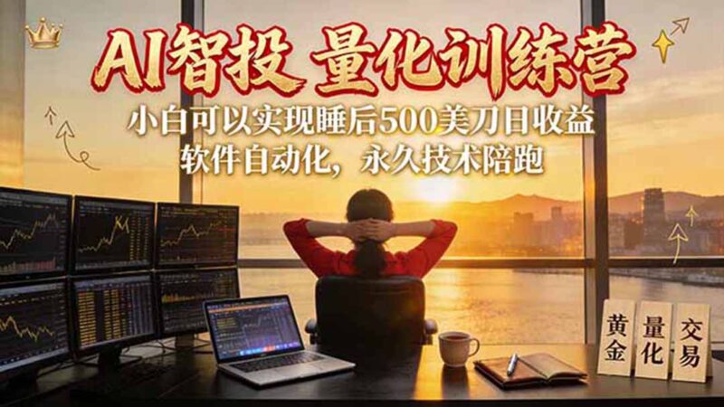 (20433期)AI智投EA量化训练营【第三期】,多策略智投+防爆技术+趋势分析 ,轻松上手,矩阵放大,长期稳定。-百科网