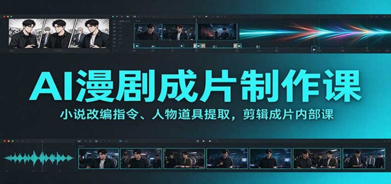 AI漫剧成片制作课:小说改编指令、人物道具提取,剪辑成片全流程-百科网_分享创业项目_网上赚钱方法