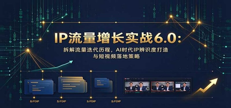 IP流量增长实战6.0:拆解流量迭代历程,AI时代IP辨识度打造与短视频落地策略-百科网_分享创业项目_网上赚钱方法