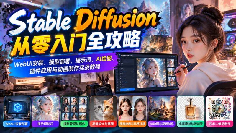 Stable Diffusion从零入门全攻略：WebUI安装、模型部署、提示词、AI绘图、插件应用与动画制作实战教程-百科网_分享创业项目_网上赚钱方法