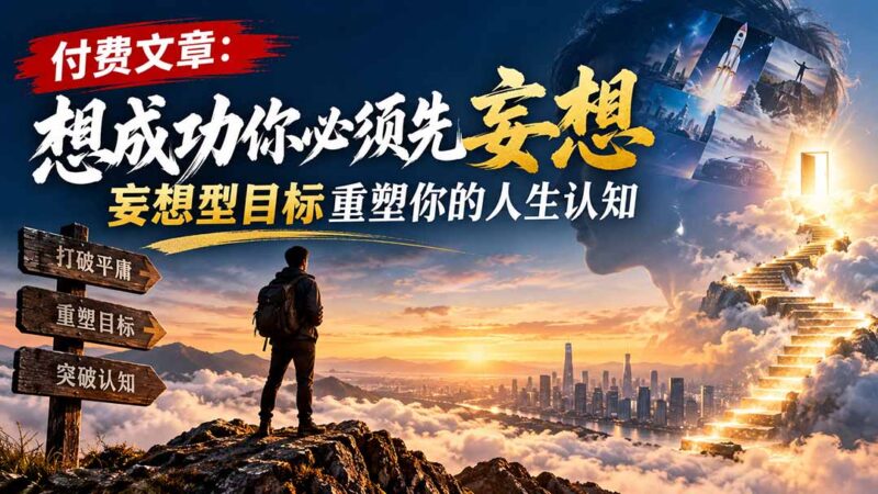 付费文章：想成功你必须先妄想，妄想型目标重塑你的人生认知-百科网_分享创业项目_网上赚钱方法