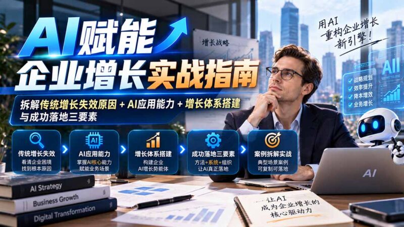 【无水印】AI赋能企业增长实战指南:拆解传统增长失效原因+AI应用能力+增长体系搭建与成功落地三要素-百科网_分享创业项目_网上赚钱方法