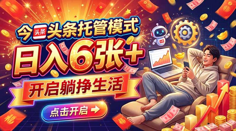 今日头条AI托管模式，每天5分钟，最高月入5000+，操作超简单，零门槛-百科网_分享创业项目_网上赚钱方法