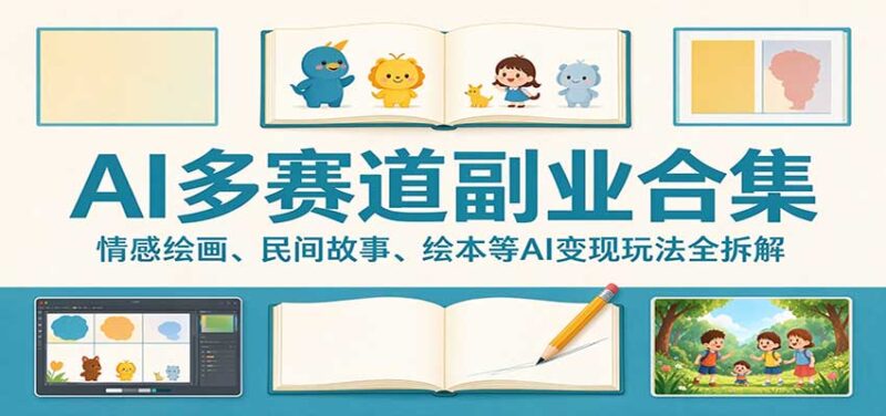 AI多赛道副业合集:情感绘画、民间故事、绘本等AI变现玩法全拆解-百科网_分享创业项目_网上赚钱方法
