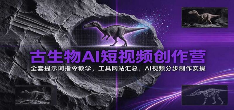 古生物AI短视频创作营:全套提示词指令教学,工具网站汇总,AI视频分步制作实操-百科网_分享创业项目_网上赚钱方法