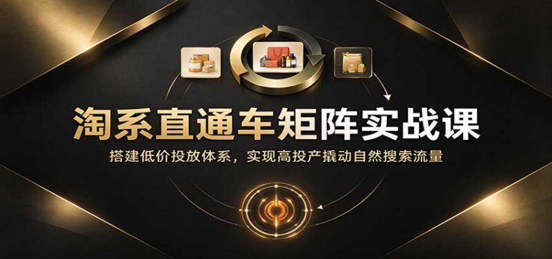淘系直通车矩阵实战课：搭建低价投放体系，实现高投产撬动自然搜索流量-百科网_分享创业项目_网上赚钱方法