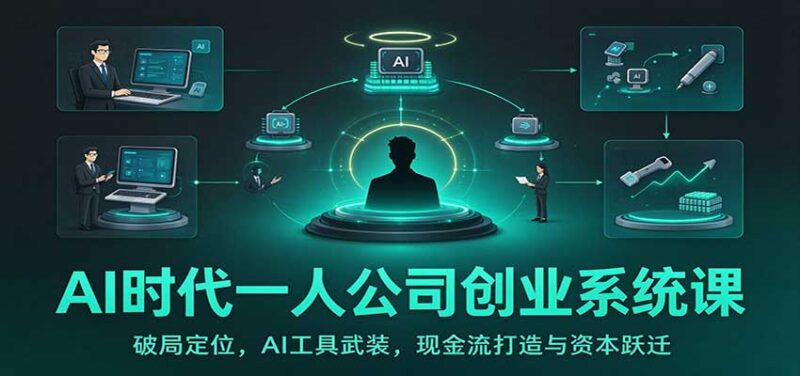 AI时代一人公司创业系统课:破局定位,AI工具武装,现金流打造与资本跃迁-百科网_分享创业项目_网上赚钱方法