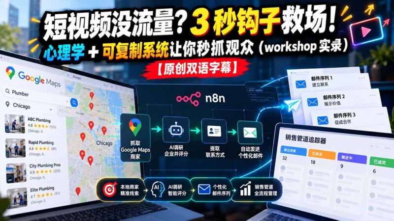 短视频没流量？3 秒钩子救场！心理学 + 可复制系统让你秒抓观众（workshop 实录）【原创双语字幕】-百科网_分享创业项目_网上赚钱方法