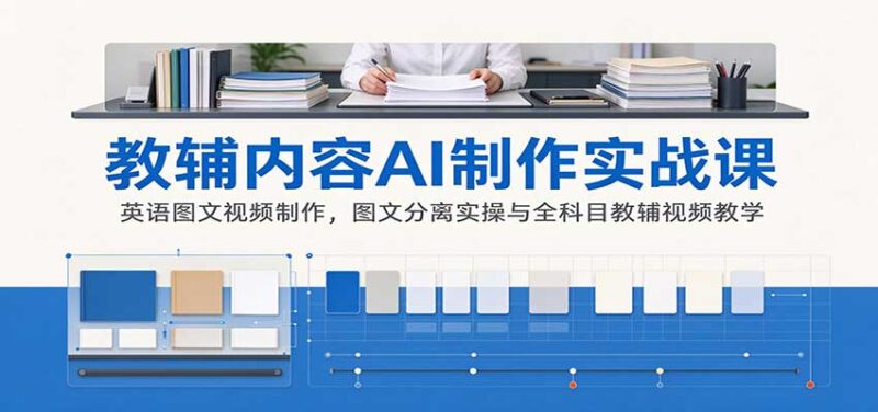 AI制作教辅内容实战课：英语图文视频制作，图文分离实操与全科目教辅视频教学-百科网_分享创业项目_网上赚钱方法