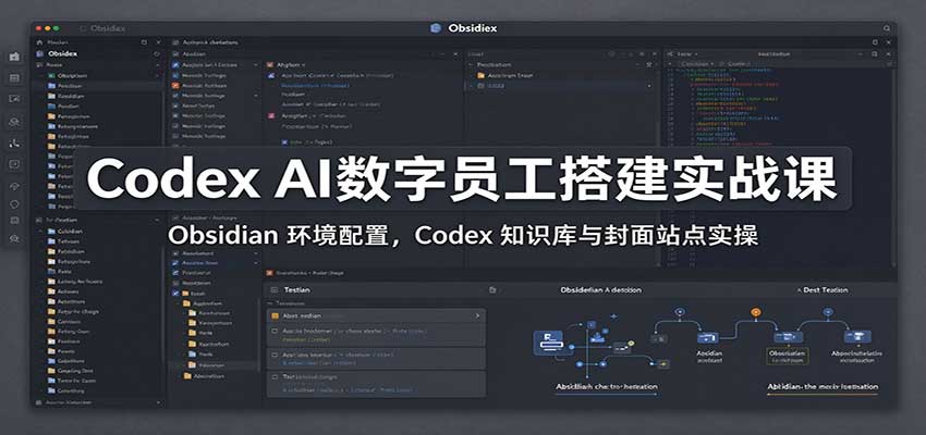 Codex AI数字员工搭建实战课：Obsidian 环境配置，Codex 知识库与封面站点实操-新发现资源网