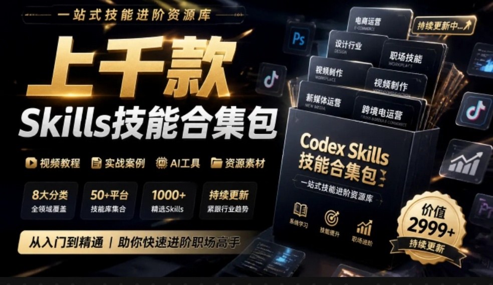 真值得收藏了，这次！上千款AI Skills技能直接被人打包好了，给AI工具备下了一整间技能商店-新发现资源网