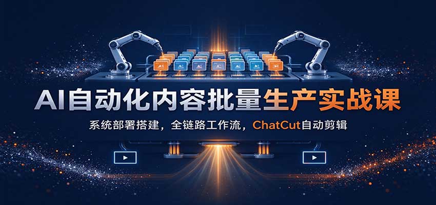 AI自动化内容批量生产实战课：系统部署搭建，全链路工作流，ChatCut自动剪辑-新发现资源网